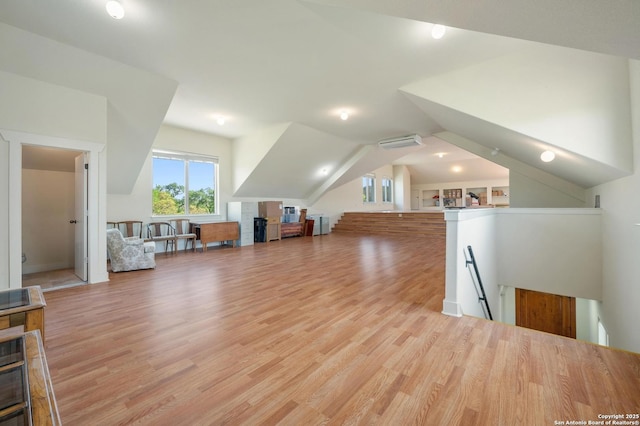 4001 Bell Springs Rd, Dripping Springs, TX 78620 - bonus room with vaulted ceiling, a wall mounted AC, and light wood-style flooring