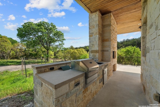 4001 Bell Springs Rd, Dripping Springs, TX 78620 - view of patio / terrace featuring an outdoor kitchen, a sink, and a grill