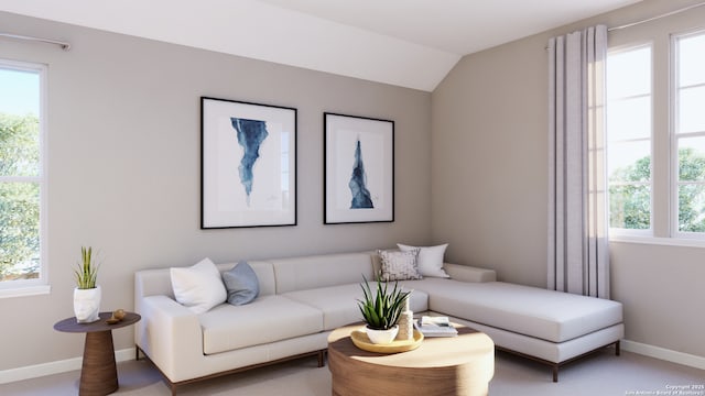 13817 Pinkston, San Antonio, TX 78252 - living room with baseboards and vaulted ceiling