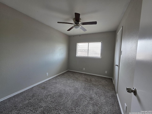 5026 Pine Lk, San Antonio, TX 78244 - unfurnished room featuring baseboards, carpet floors, and ceiling fan