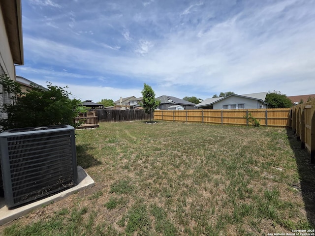 5026 Pine Lk, San Antonio, TX 78244 - view of yard with a residential view, central AC, and a fenced backyard