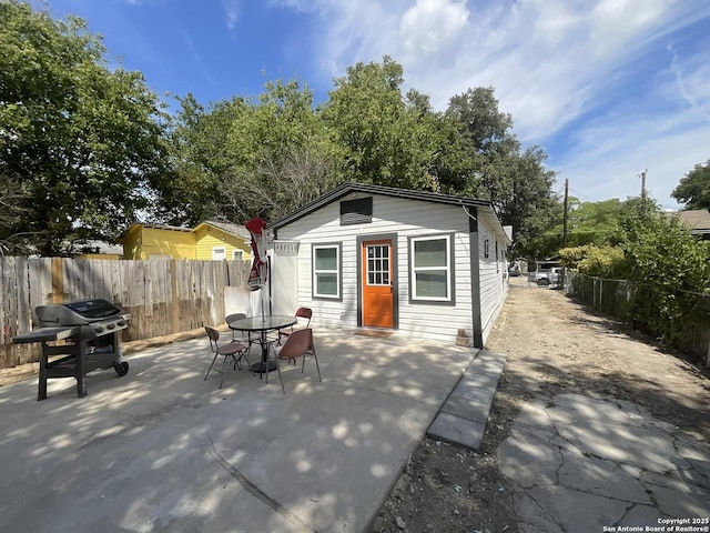 3108 Vera Cruz, San Antonio, TX 78207 - view of outdoor structure with a fenced backyard and outdoor dining area