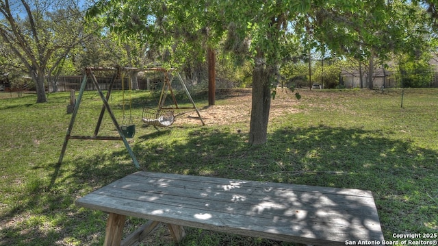 view of yard featuring fence