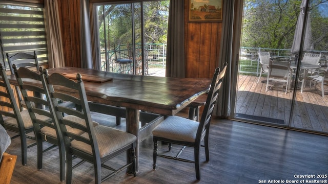 dining area featuring wood finished floors
