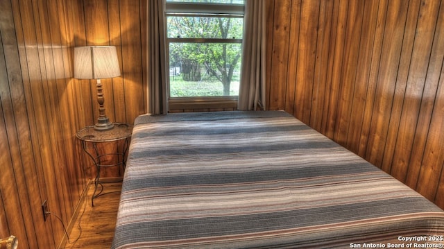 interior space with wood walls