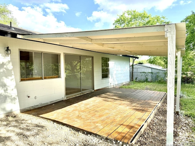 4723 Castle Rose, San Antonio, TX 78218 - view of patio / terrace with a deck and fence