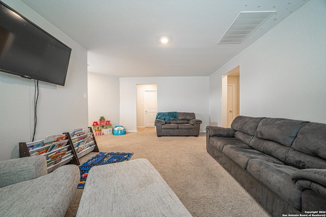 13907 Cyprus Sedge, San Antonio, TX 78254 - living room with visible vents, recessed lighting, and carpet flooring