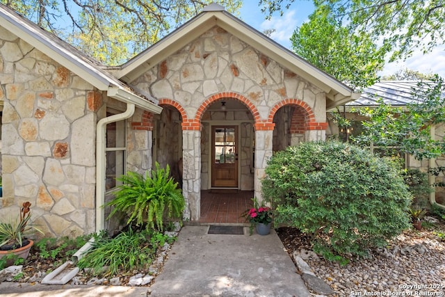 2802 State Highway 46, New Braunfels, TX 78132 - doorway to property featuring stone siding