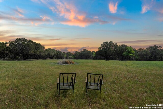 2802 State Highway 46, New Braunfels, TX 78132 - yard at dusk featuring a yard and a rural view