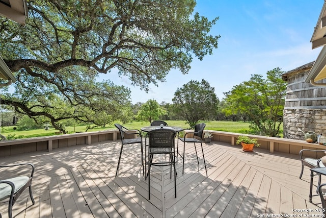 2802 State Highway 46, New Braunfels, TX 78132 - wooden terrace featuring outdoor dining space