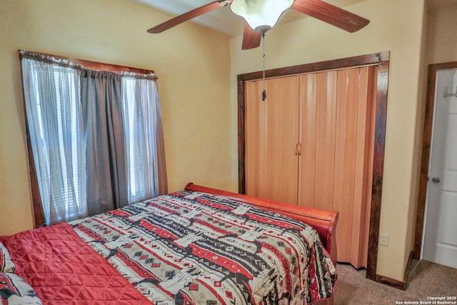 745 County Road 2645, Moore, TX 78057 - bedroom with carpet floors and a ceiling fan