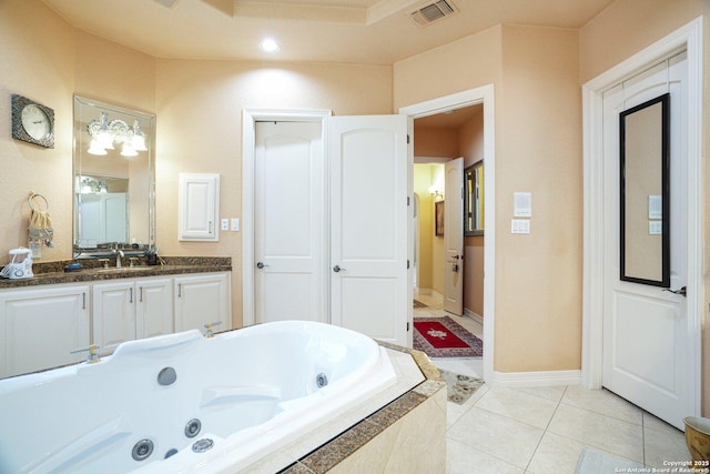 20646 Wahl, Garden Ridge, TX 78266 - bathroom featuring a whirlpool tub, tile patterned flooring, and vanity