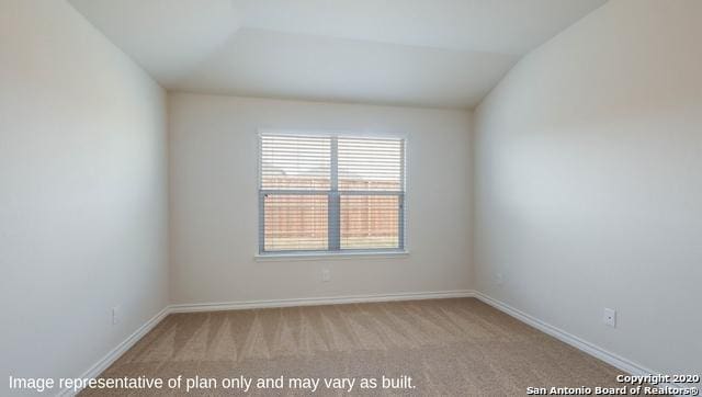 14614 Clay Ridge Run, San Antonio, TX 78253 - carpeted spare room featuring baseboards and lofted ceiling
