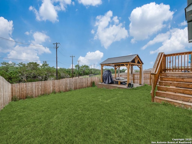 5936 Forenoon, Bulverde, TX 78163 - view of yard with a gazebo and a fenced backyard
