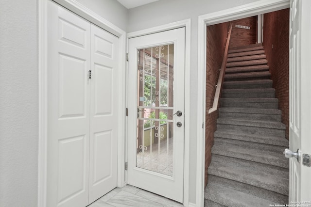 1923 W Pyron Ave, San Antonio, TX 78211 - doorway featuring stairway and marble finish floor