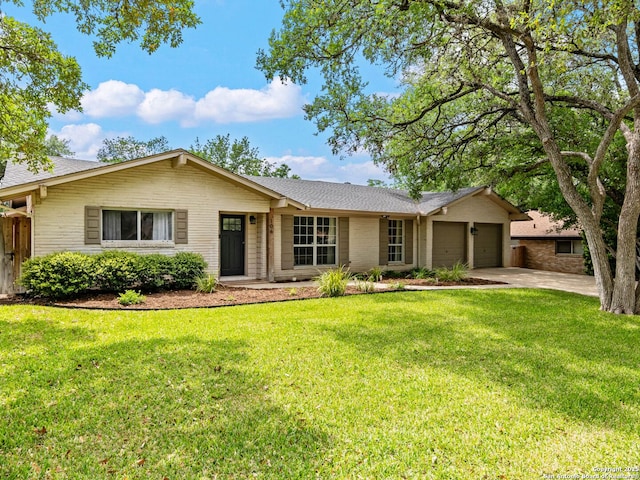 106 Castleoaks Dr, San Antonio, TX 78213 - single story home with roof with shingles, a front lawn, concrete driveway, and an attached garage