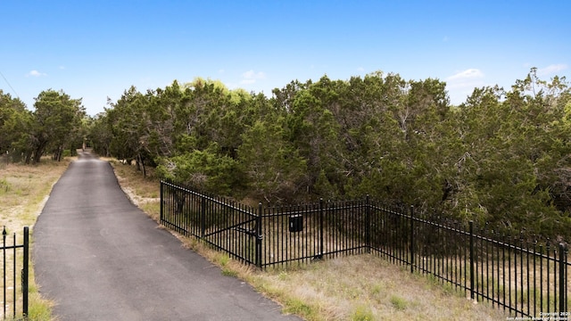 view of road featuring a gated entry