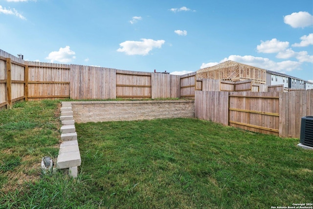 view of yard featuring a fenced backyard
