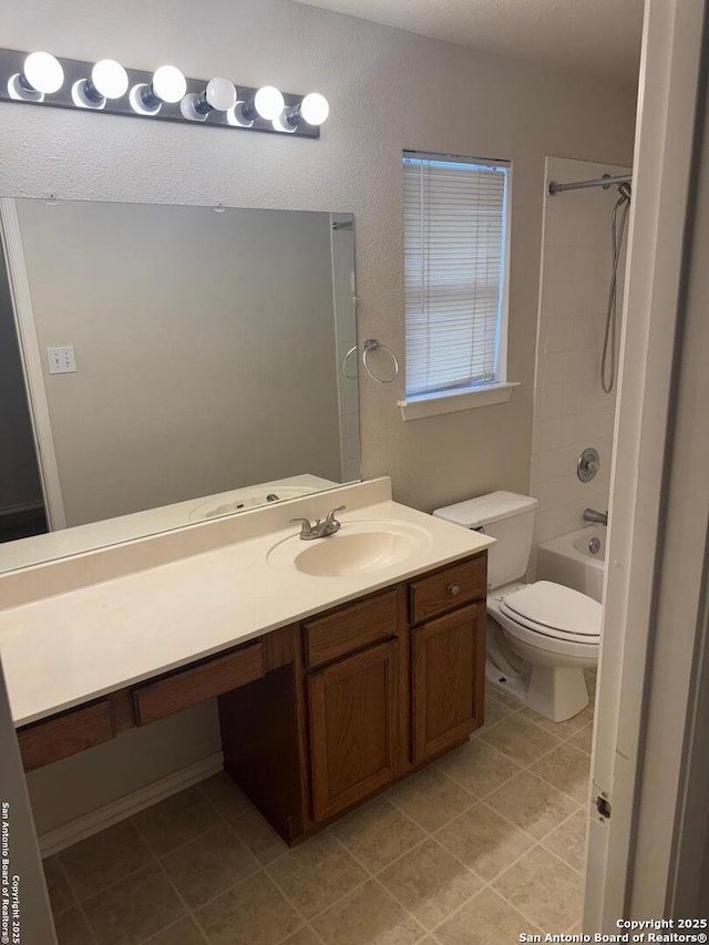 791 Sycamore Moon, San Antonio, TX 78216 - full bathroom featuring bathtub / shower combination, vanity, tile patterned flooring, and toilet