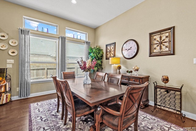 534 Mission Hill Run, New Braunfels, TX 78132 - dining room with baseboards, wood finished floors, and plenty of natural light