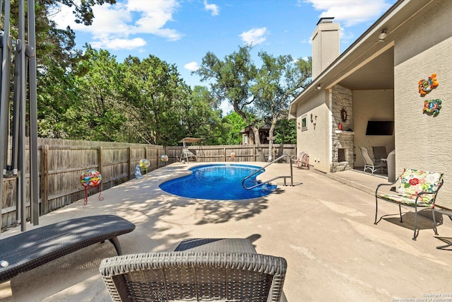 534 Mission Hill Run, New Braunfels, TX 78132 - view of swimming pool with a patio area, a fenced backyard, and a fenced in pool