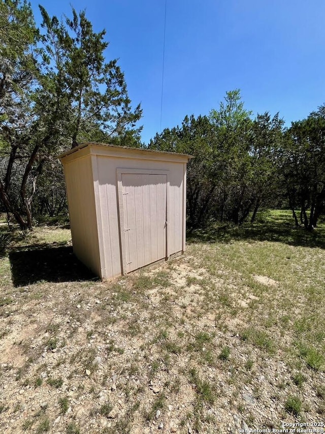 view of shed