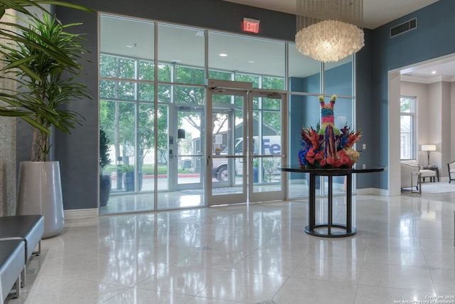 lobby featuring visible vents