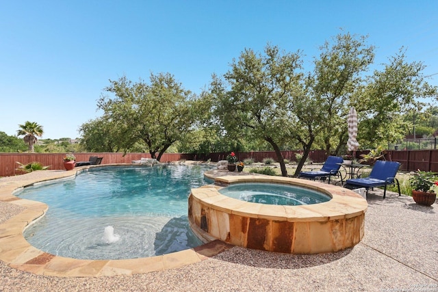 518 Ruidosa Downs, Helotes, TX 78023 - view of pool with a pool with connected hot tub and a fenced backyard