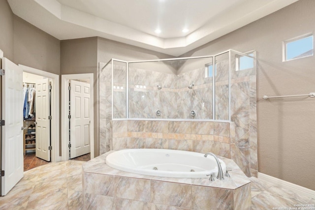 518 Ruidosa Downs, Helotes, TX 78023 - full bath with a whirlpool tub, a spacious closet, and a shower stall