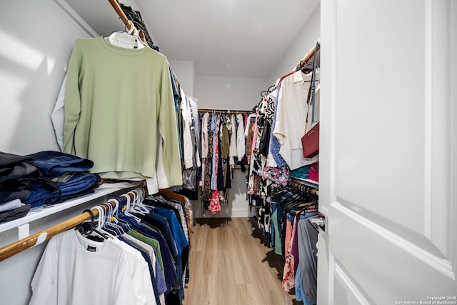 2114 Village, San Antonio, TX 78251 - walk in closet with light wood finished floors
