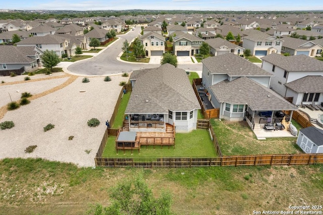 drone / aerial view with a residential view