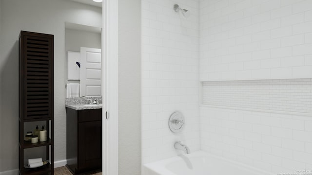 2059 Olivia Dr, New Braunfels, TX 78130 - full bathroom featuring shower / bathtub combination and vanity