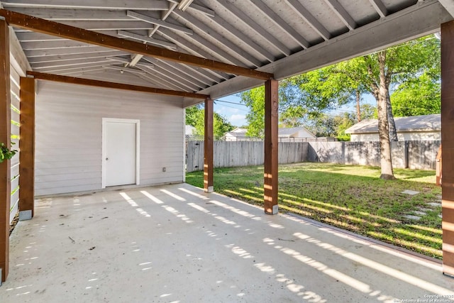 view of patio featuring a fenced backyard