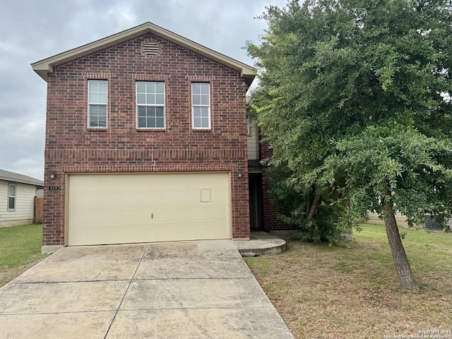 814 Six Iron, San Antonio, TX 78221 - traditional home featuring a front lawn, brick siding, and concrete driveway