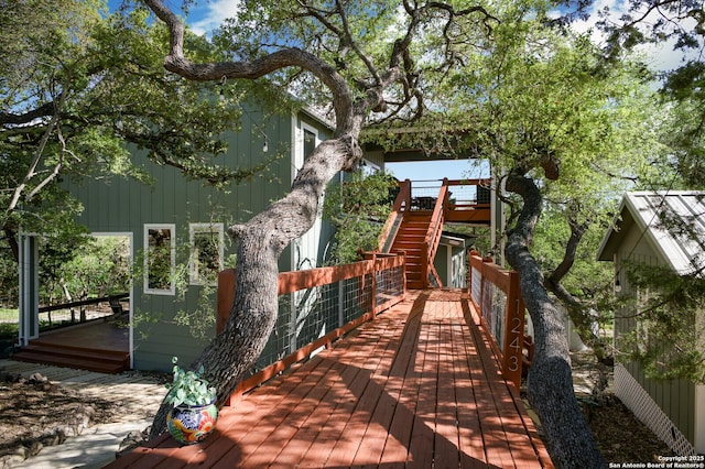 exterior space featuring stairway