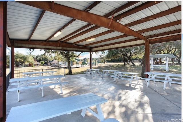 view of patio with playground community