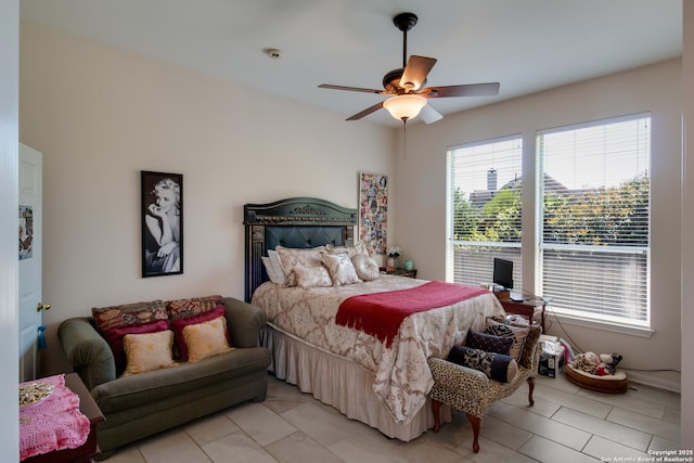 1106 Crystal Spg, San Antonio, TX 78258 - bedroom featuring a ceiling fan and light tile patterned floors