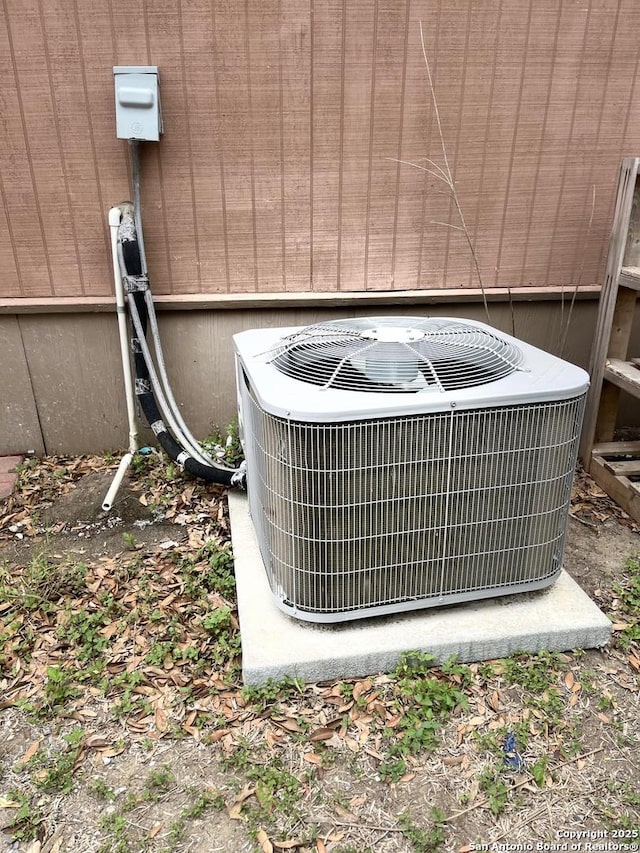 exterior details with central air condition unit