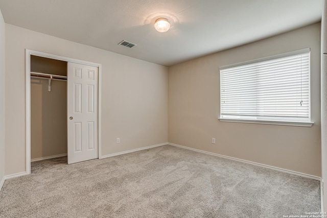 342 Perch Horizon, San Antonio, TX 78253 - unfurnished bedroom with baseboards, carpet floors, visible vents, and a closet