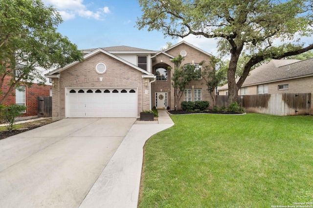 2527 Ashton Village, San Antonio, TX 78248 - traditional-style house featuring an attached garage, concrete driveway, and brick siding