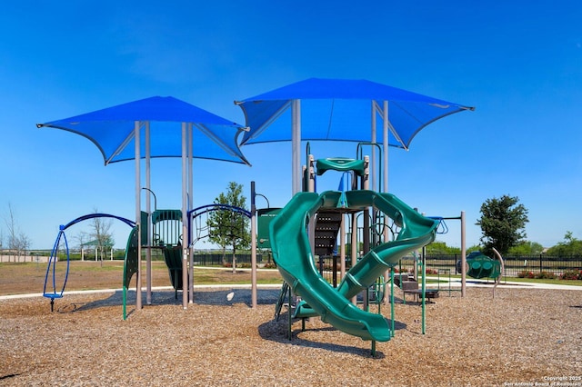 community play area with fence