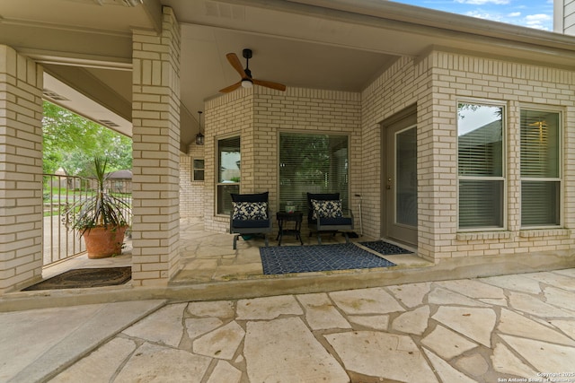 2307 Park Farm, San Antonio, TX 78259 - view of patio / terrace featuring ceiling fan and visible vents