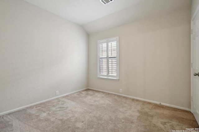 22010 Dolomite, San Antonio, TX 78259 - carpeted empty room featuring baseboards, vaulted ceiling, and visible vents
