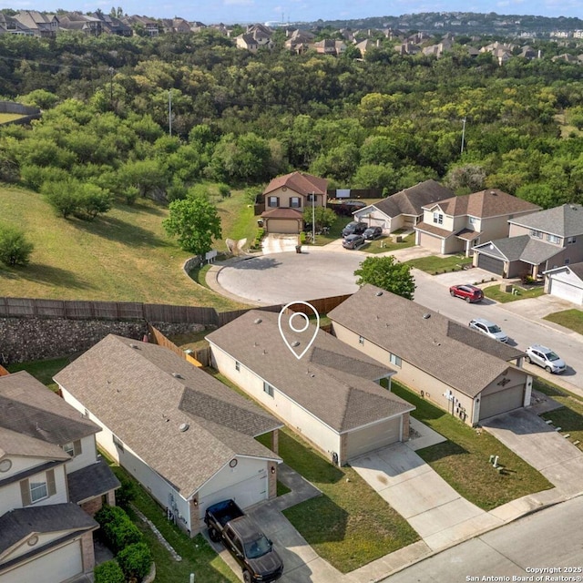bird's eye view featuring a residential view