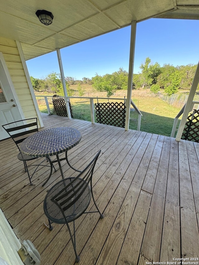 deck with a lawn