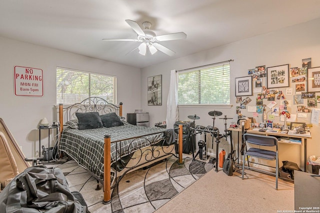 324 Craddock, San Marcos, TX 78666 - bedroom featuring ceiling fan and multiple windows