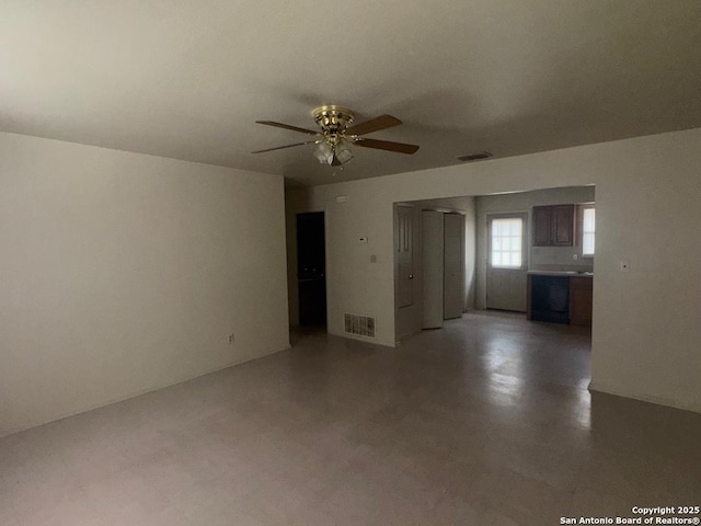 823 Dallas, Pleasanton, TX 78064 - interior space featuring a ceiling fan and visible vents