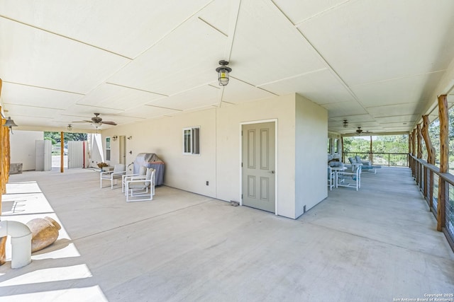 view of patio / terrace with a ceiling fan