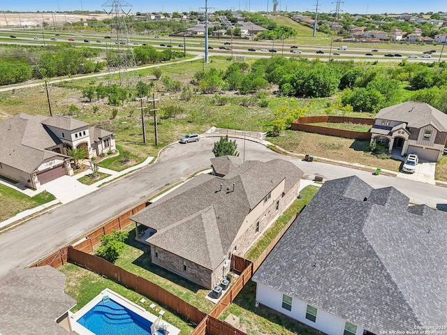 aerial view featuring a residential view