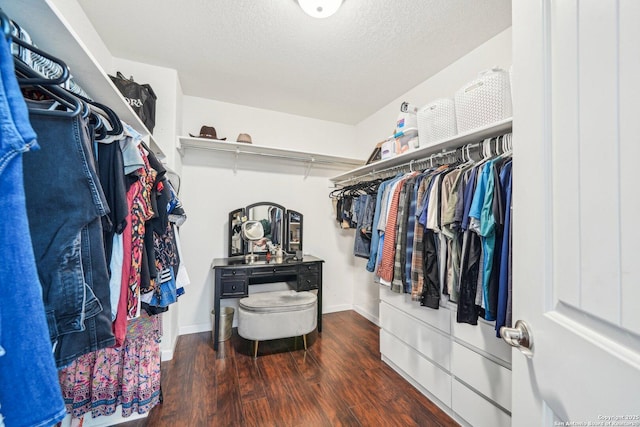 spacious closet with wood finished floors